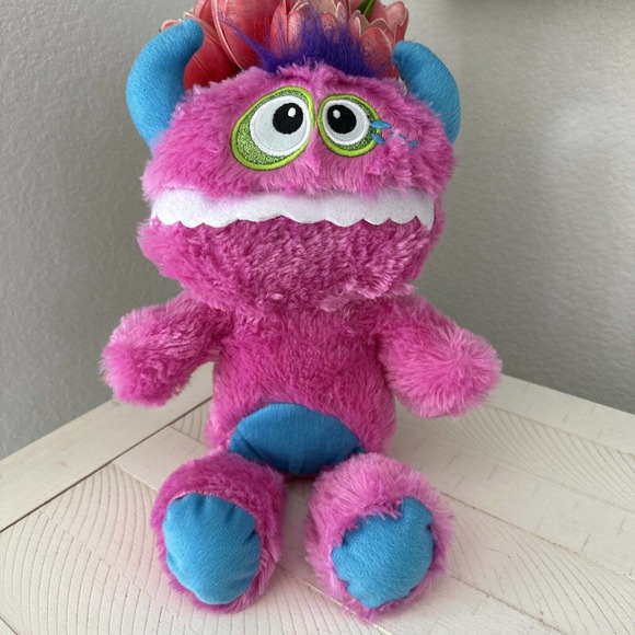 Kellytoy Other - Kellytoy Sad Crying Pink Monster Stuffed Animal Doll Toy Plush 15" Alien Horns
